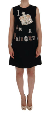 Dolce & Gabbana Black I AM A PRINCESS Crystal Shift Dress -   -  Dolce & Gabbana.